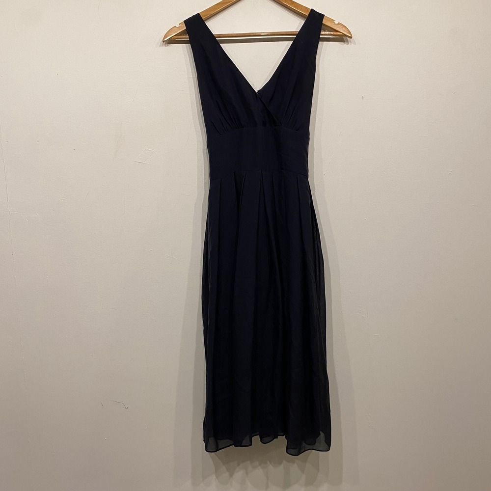 Brooks Brothers Navy Silk Midi Dress